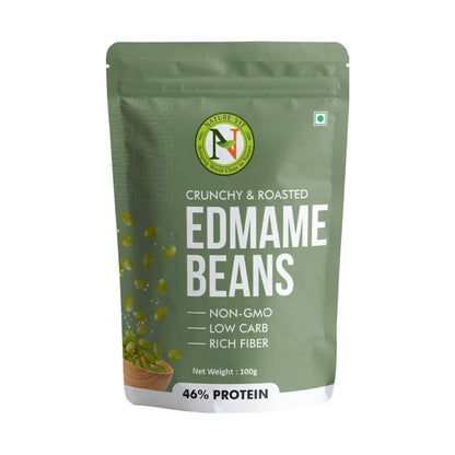 NatureVit Edamame Beans 100g | High Protein Snack | Roasted Soybean Snack | Healthy Vegan Superfood