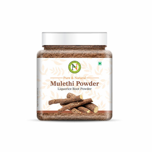 NatureVit Mulethi Powder | Yashtimadhu / Licorice Root Powder for Face, Hair & Eating | Edible | Natural & Preservative-Free