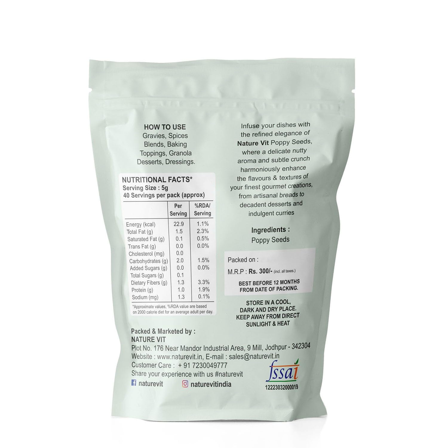 NatureVit Poppy Seeds [Khus-Khus]
