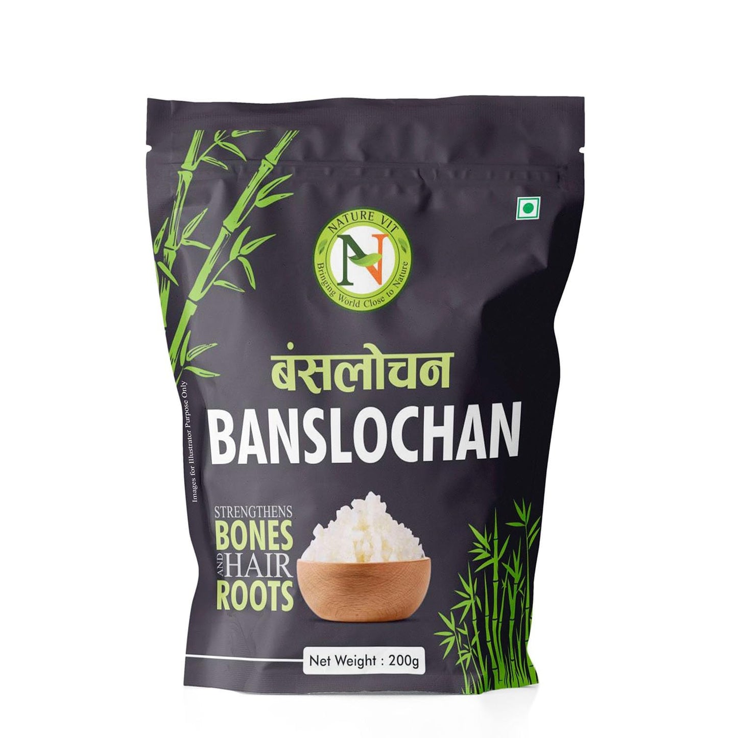 Nature Vit Banslochan, 200G | Vanshlochan For Eating | Tabashir | Original Tabasheer | Ayurveda Product - Granules