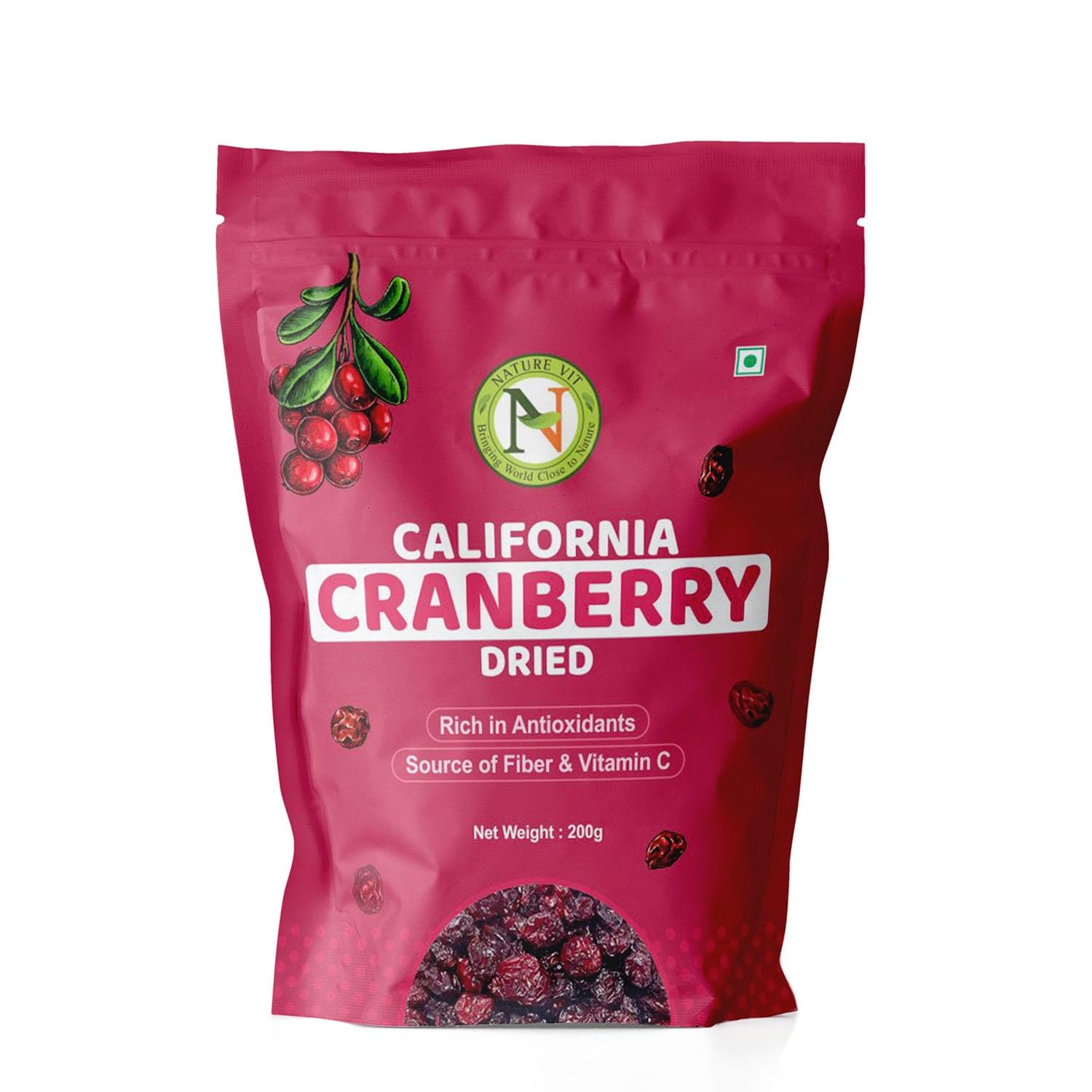 NatureVit Dried Cranberry Slice | Dried Cranberries | Gently Sweetened