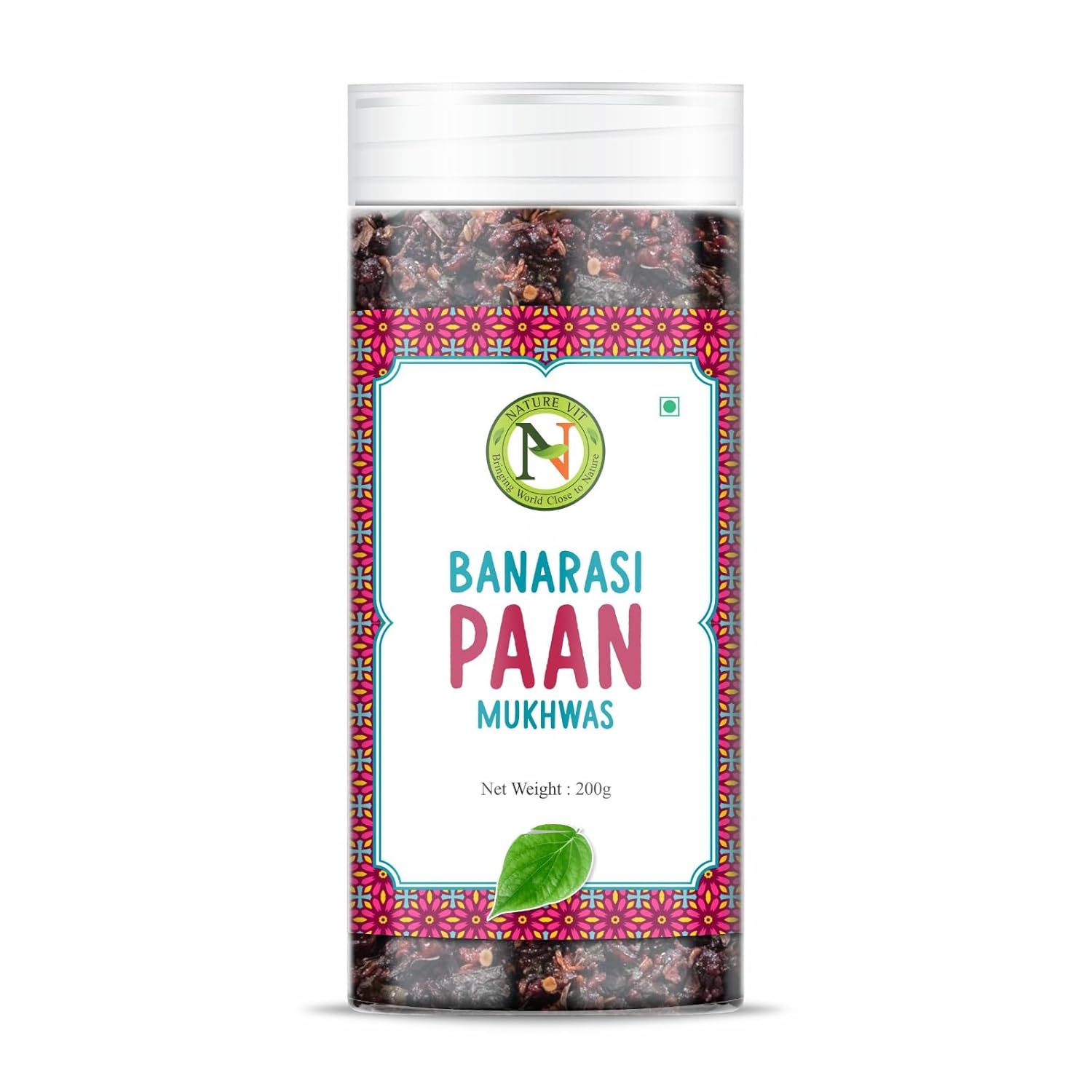 NatureVit Banarasi Paan Mouth Freshener | Sweet Banarasi Meetha Paan Mix with Gulkand, Betel Leaf & Fennel