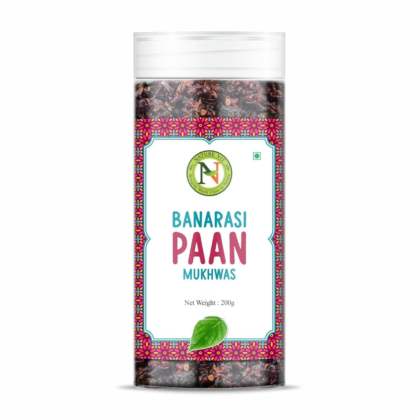 NatureVit Banarasi Paan Mouth Freshener | Sweet Banarasi Meetha Paan Mix with Gulkand, Betel Leaf & Fennel