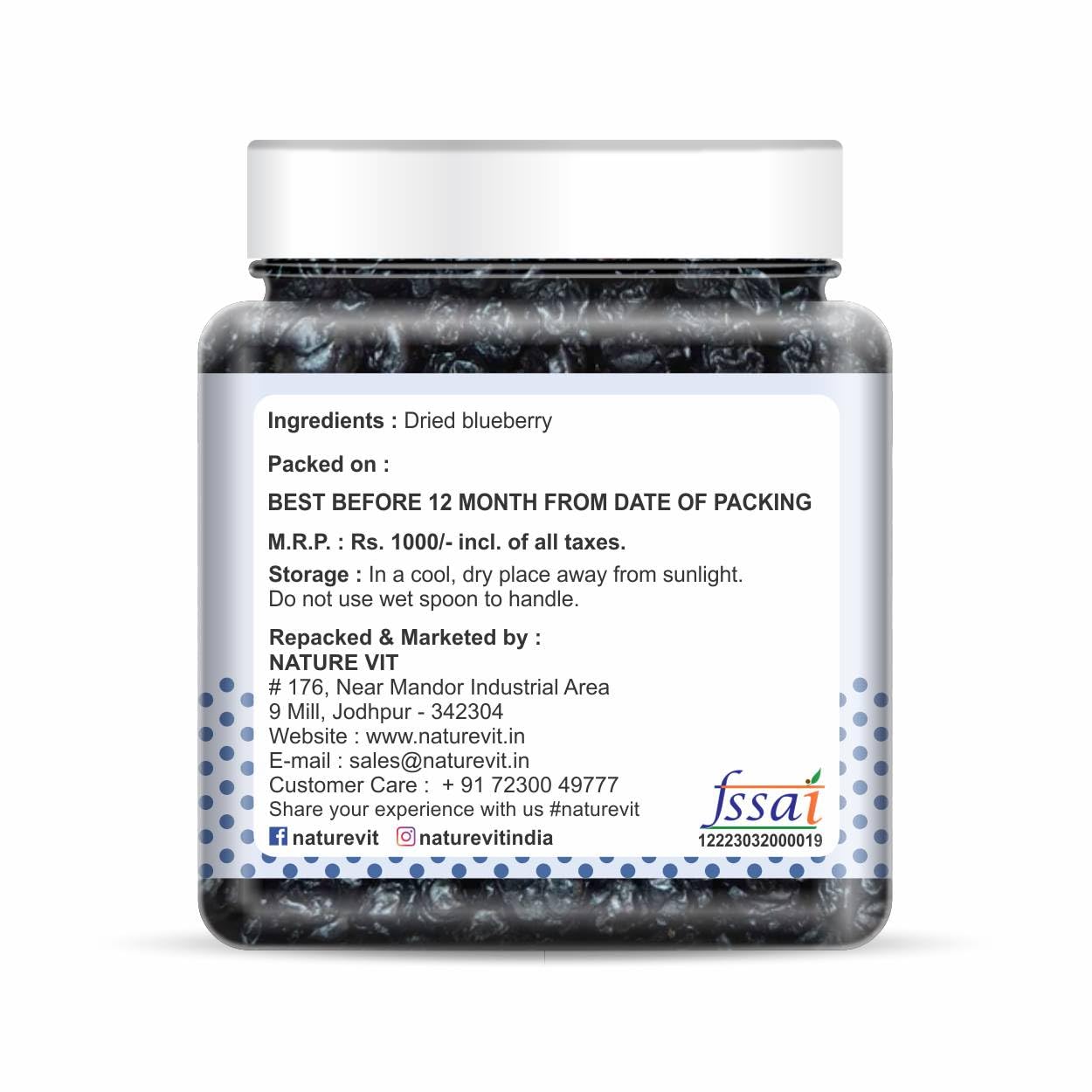 Nature Vit Dried Blueberries – Healthy Snack Rich in Antioxidants