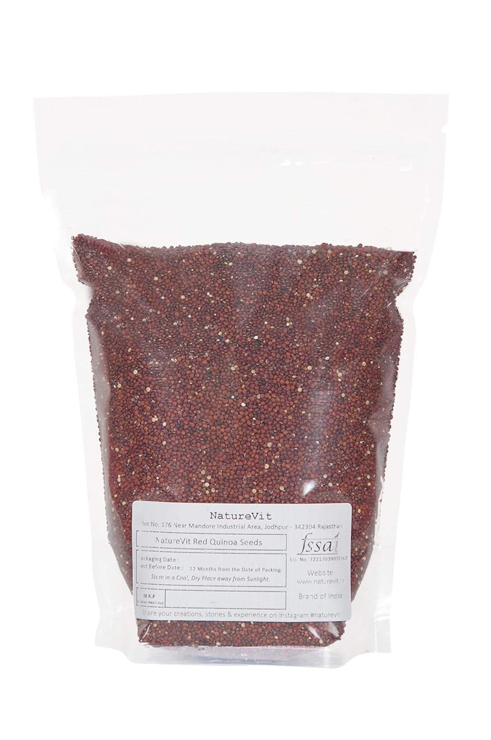 NatureVit Red Quinoa Seeds| Gluten-Free Superfood | High in Protein & Fiber | Vegan, Low GI, Whole Grain
