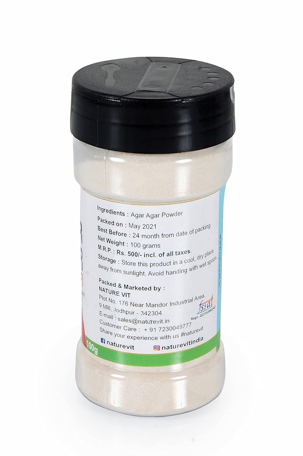 NatureVit Agar Agar Powder – Vegan Gelatin Substitute for Jellies & Desserts