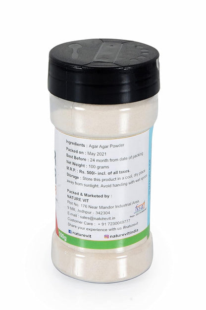 NatureVit Agar Agar Powder – Vegan Gelatin Substitute for Jellies & Desserts