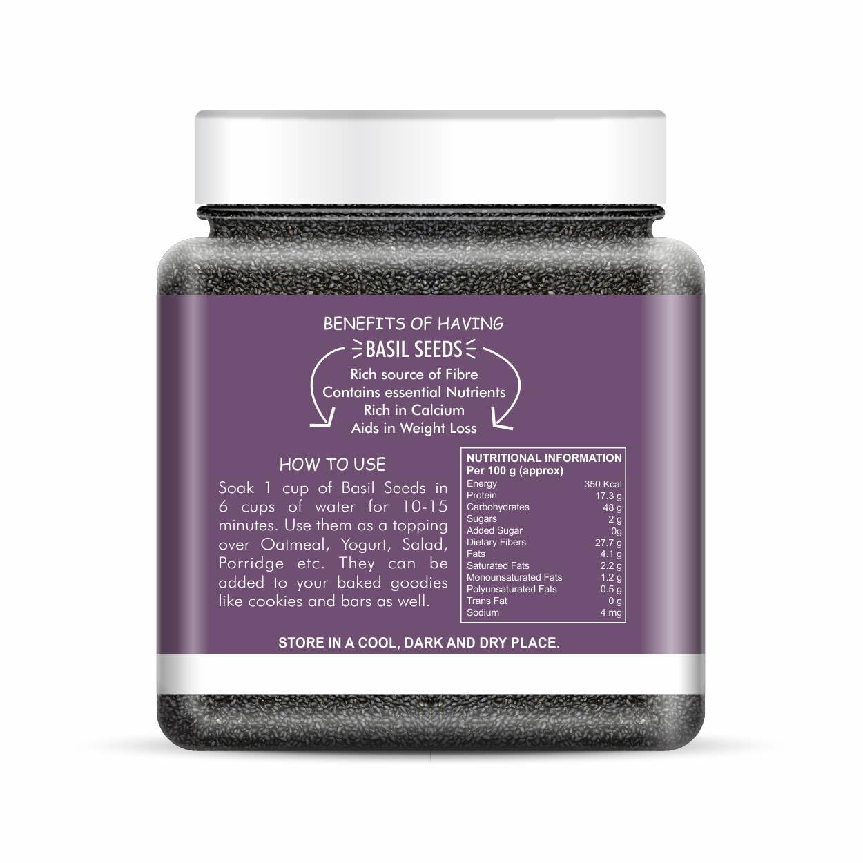 NatureVit Basil Seeds [Sabja, Tulsi Beej, Tukmariya]
