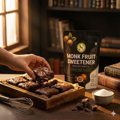 NatureVit Monk Fruit Sweetener Powder | Zero Calorie Sugar Substitute | Keto & Diabetic Friendly