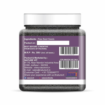 NatureVit Basil Seeds [Sabja, Tulsi Beej, Tukmariya]