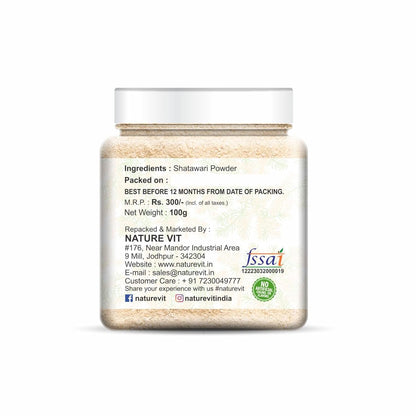 NatureVit Shatavari Powder – Ayurvedic Support for Women's Health
