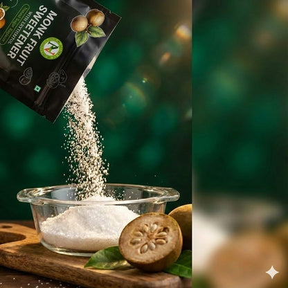NatureVit Monk Fruit Sweetener Powder | Zero Calorie Sugar Substitute | Keto & Diabetic Friendly