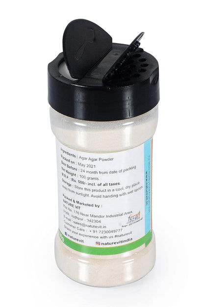 NatureVit Agar Agar Powder – Vegan Gelatin Substitute for Jellies & Desserts