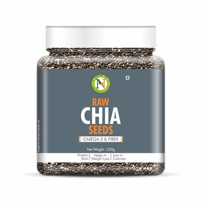 NatureVit Chia Seeds | Rich in Omega-3, Fiber & Protein | Superfood for Weight Management | Raw & Natural Seeds for Eating