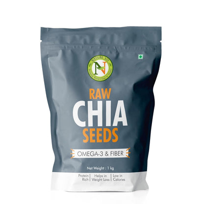 NatureVit Chia Seeds | Rich in Omega-3, Fiber & Protein | Superfood for Weight Management | Raw & Natural Seeds for Eating