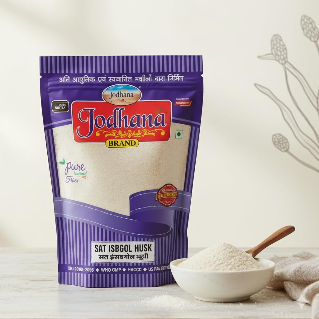 Jodhana Psyllium Whole Husk | Sat-Isabgol Bhusi | Fiber Rich Whole Husk For Weight Control