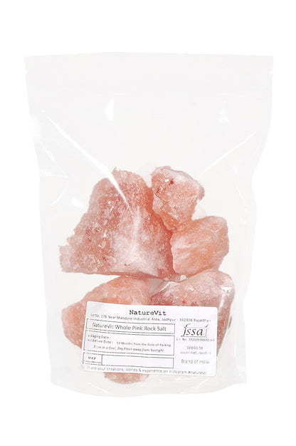 NatureVit Whole Pink Rock Salt – Himalayan Pink Salt Chunks for Cooking & Wellness