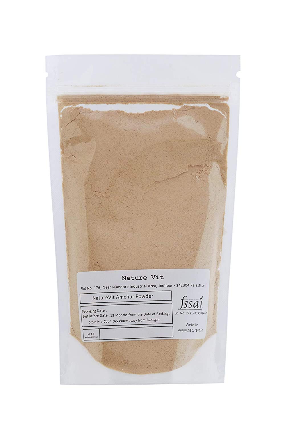 NatureVit Amchur Powder | Dehydrated Raw Mango Powder | Natural & Flavorful Dry Mango Powder for Cooking