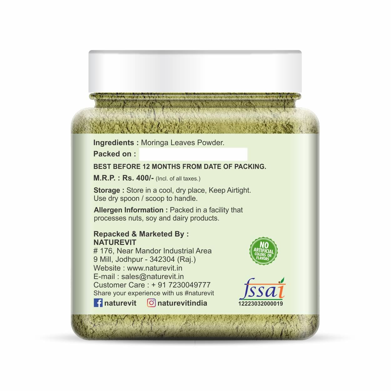 NatureVit Moringa Powder | Ayurvedic Herbal Supplement for Energy & Immunity