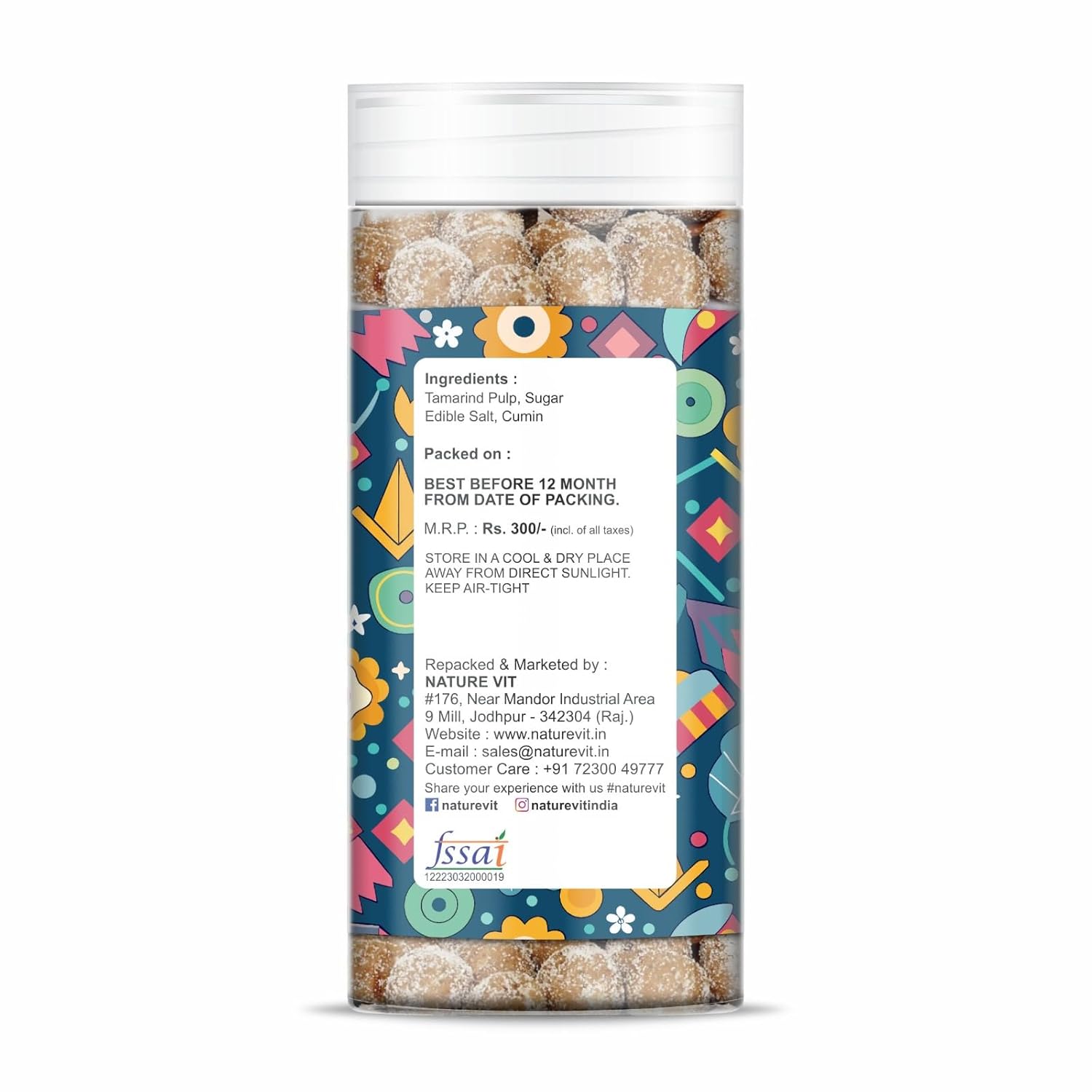 NatureVit Imli Gatagat Candy – Sweet & Sour Tamarind Churan Goli | Khatti-Meethi Mouth Freshener & Digestive Treat | Vegetarian