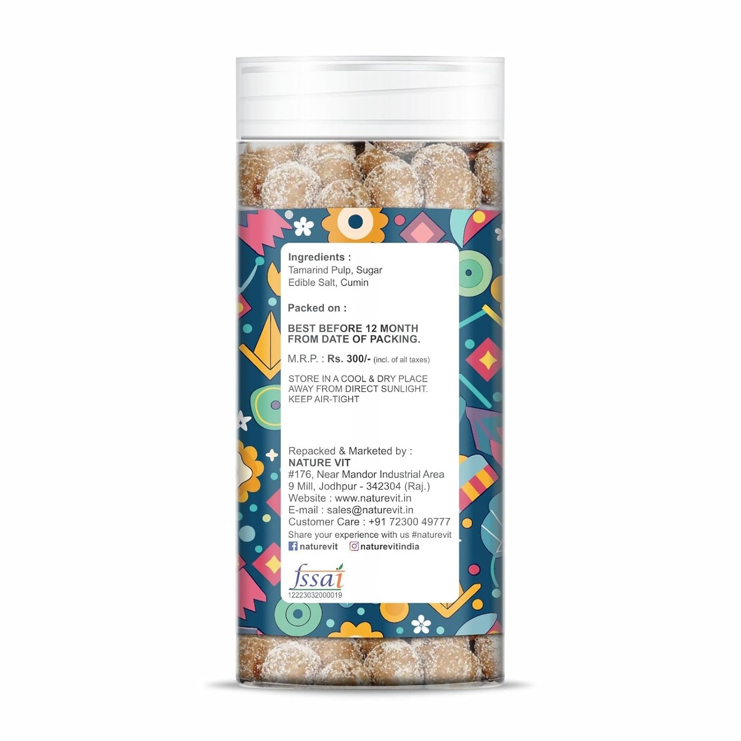 NatureVit Imli Gatagat Candy – Sweet & Sour Tamarind Churan Goli | Khatti-Meethi Mouth Freshener & Digestive Treat | Vegetarian
