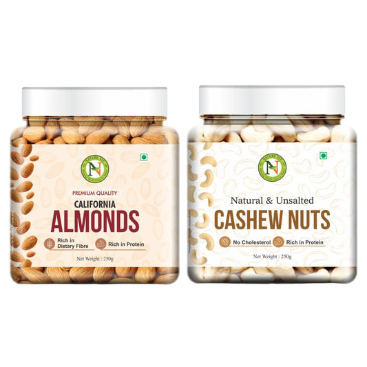 NatureVit Almond & Cashew Nuts Combo  | Premium Roasted Almonds & Cashews | Healthy Dry Fruits