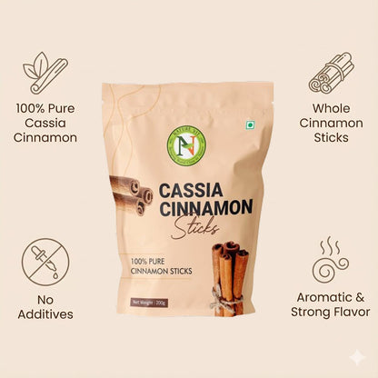 NatureVit Cinnamon Sticks – Whole Dalchini for Aromatic Cooking