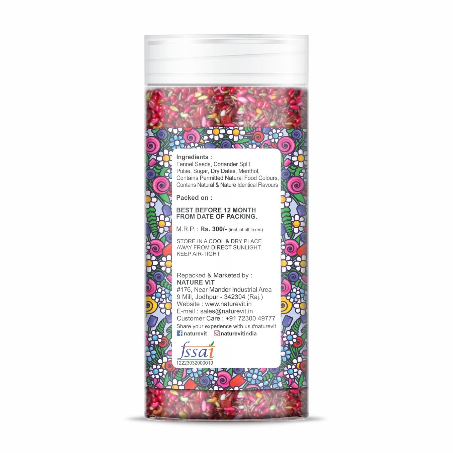 NatureVit Gulabl Mukhwas – Rose Petals & Sweet Gulab Mouth Freshener Mix | Traditional Mukwhas & After-Meal Delight