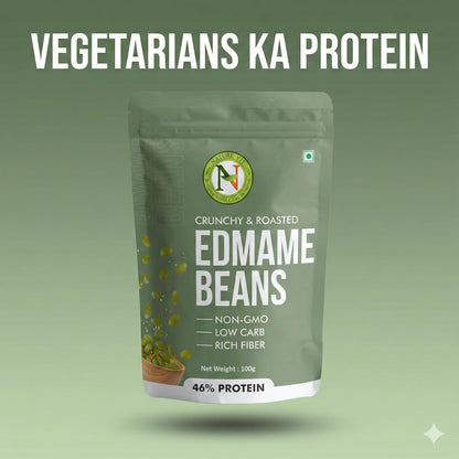 NatureVit Edamame Beans 100g | High Protein Snack | Roasted Soybean Snack | Healthy Vegan Superfood