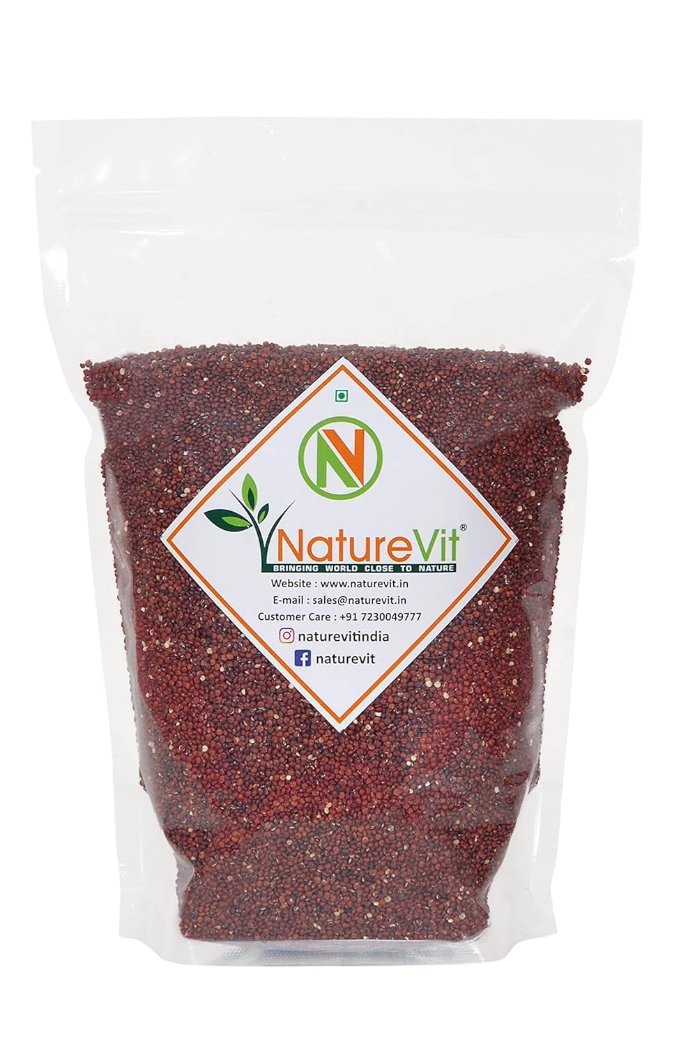 NatureVit Red Quinoa Seeds| Gluten-Free Superfood | High in Protein & Fiber | Vegan, Low GI, Whole Grain