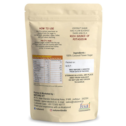 NatureVit Coconut Sugar  – Unrefined, Natural Sweetener, Gluten-Free
