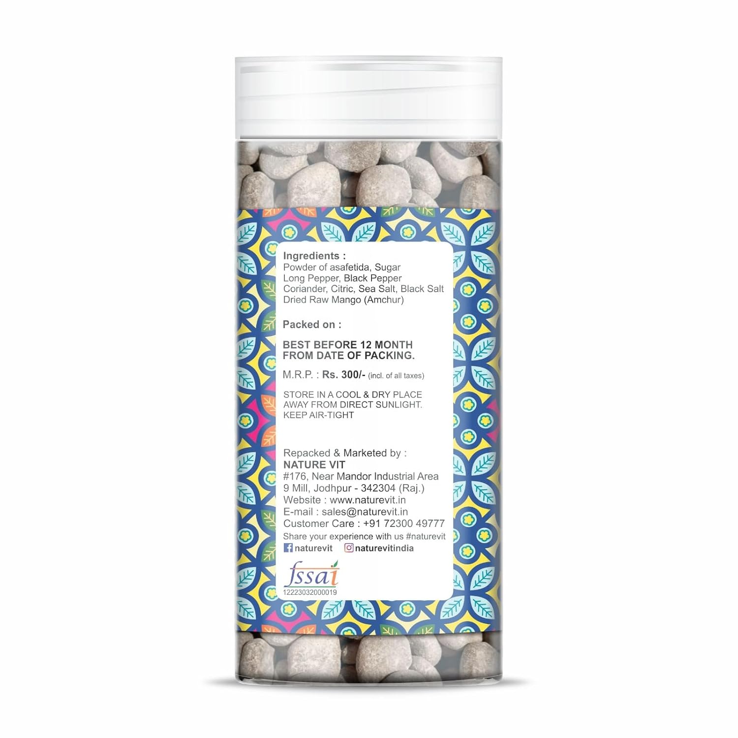 NatureVit Hing Peda - Heeng Digestive Peda Mouth Freshener with Asafoetida & Spices – Sweet-Salty Pachak Delight for After Meals