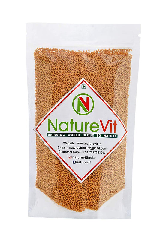 NatureVit Yellow Mustard Seeds | Premium Quality Indian Mustard Seeds for Cooking & Pickling