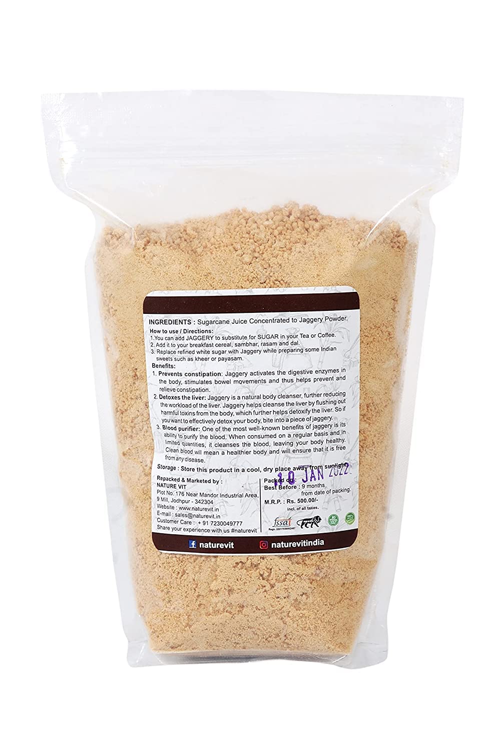 NatureVit Jaggery Powder – Pure, Natural & Chemical-Free Sweetener
