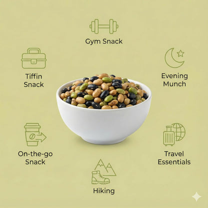 NatureVit Roasted Protein Beans Mix | High Protein Healthy Snack | Crunchy Roasted Bean Mix