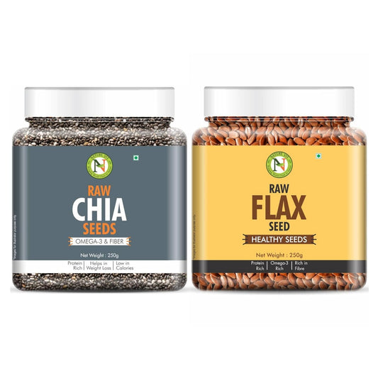 NatureVit Chia & Flax Seeds Combo  – Omega-3 & Fiber-Rich Superfoods