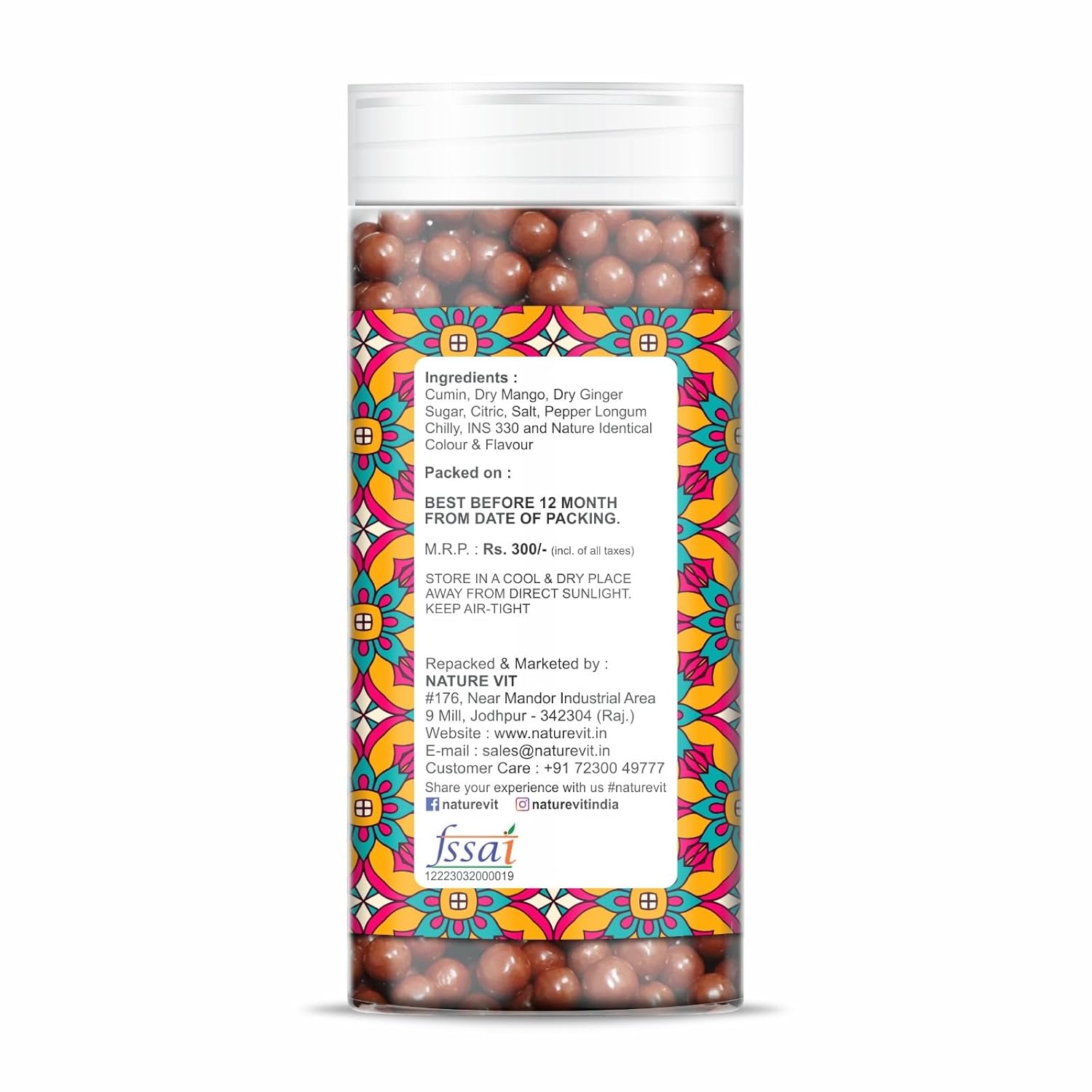 NatureVit Jaljeera Shot Candy| Tangy Spiced Instant Jaljeera Flavor Mouth Freshener Goli | Digestive & Breath-Refreshing Treat