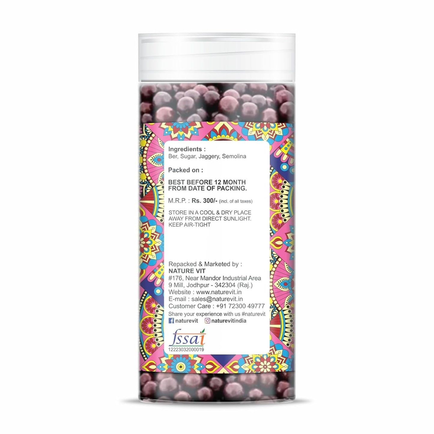 NatureVit Borkut Shot Candy – Sweet-Tangy Jujube (Ber) Goli/Ber Shot Mouth Freshener & Digestive Treat | Vegetarian