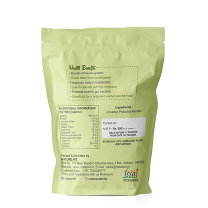 NatureVit Pistachios Kernels without Shell | High Protein & Fiber Snack