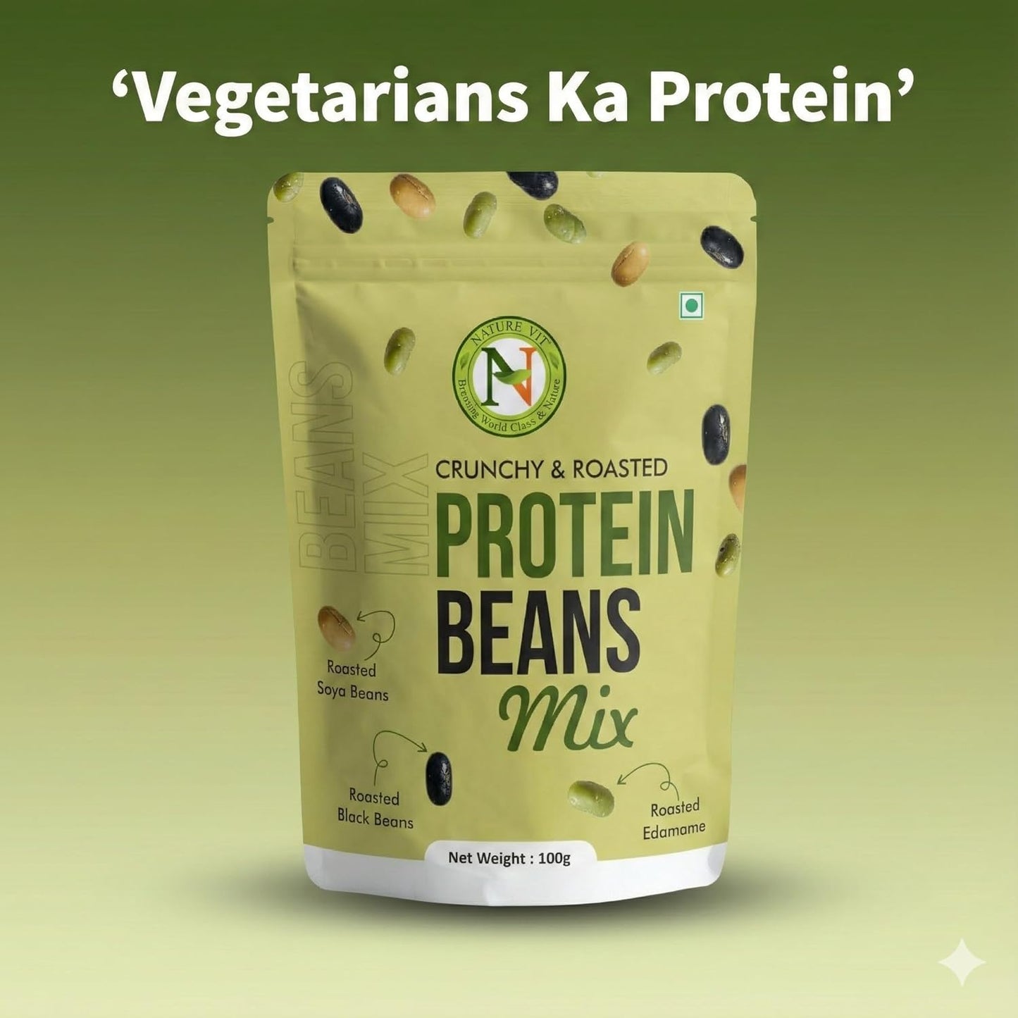 NatureVit Roasted Protein Beans Mix | High Protein Healthy Snack | Crunchy Roasted Bean Mix