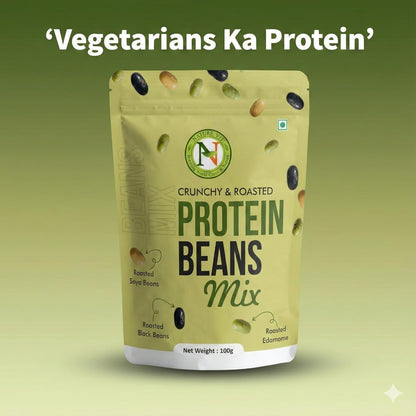 NatureVit Roasted Protein Beans Mix | High Protein Healthy Snack | Crunchy Roasted Bean Mix