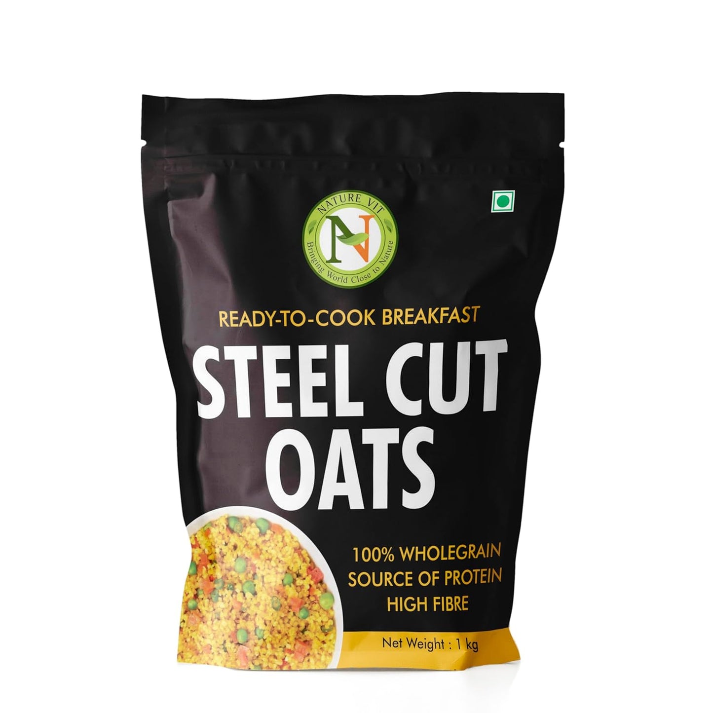 NatureVit Steel Cut Oats – Gluten-Free, High-Fiber Breakfast Cereal for Weight Loss