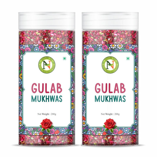 NatureVit Gulabl Mukhwas – Rose Petals & Sweet Gulab Mouth Freshener Mix | Traditional Mukwhas & After-Meal Delight