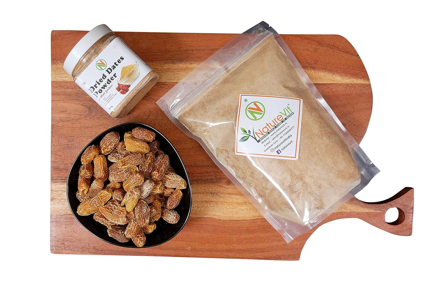 NatureVit Date Powder | Kharik/Khajur Powder | 100% Natural Sweetener | No Preservatives, No Chemicals | Healthy Substitute for Refined Sugar | Dates Powder for Little Ones