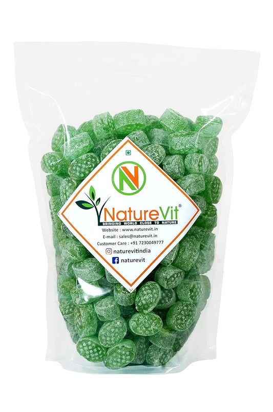 NatureVit Green Apple Candy | Sweet & Tangy Fruit-Flavored Candy | Mouth Freshener for Kids & Adults