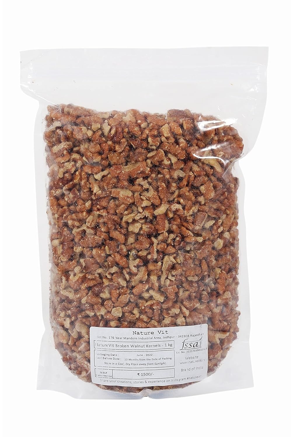 NatureVit Broken Walnut Kernels – Akhrot Without Shell, Natural