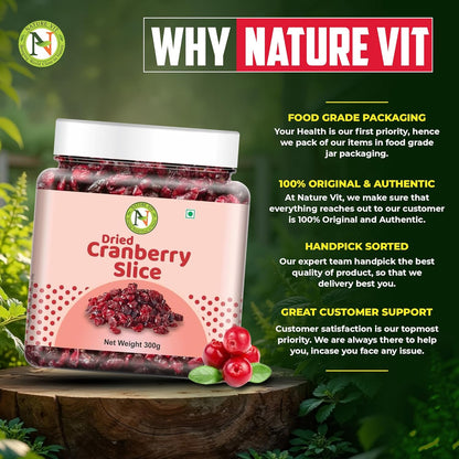 NatureVit Dried Cranberry Slice | Dried Cranberries | Gently Sweetened