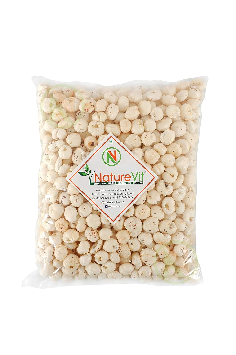 Naturevit Premium Phool Makhana – Roasted Lotus Seeds, Gluten-Free, Low-Fat Snack
