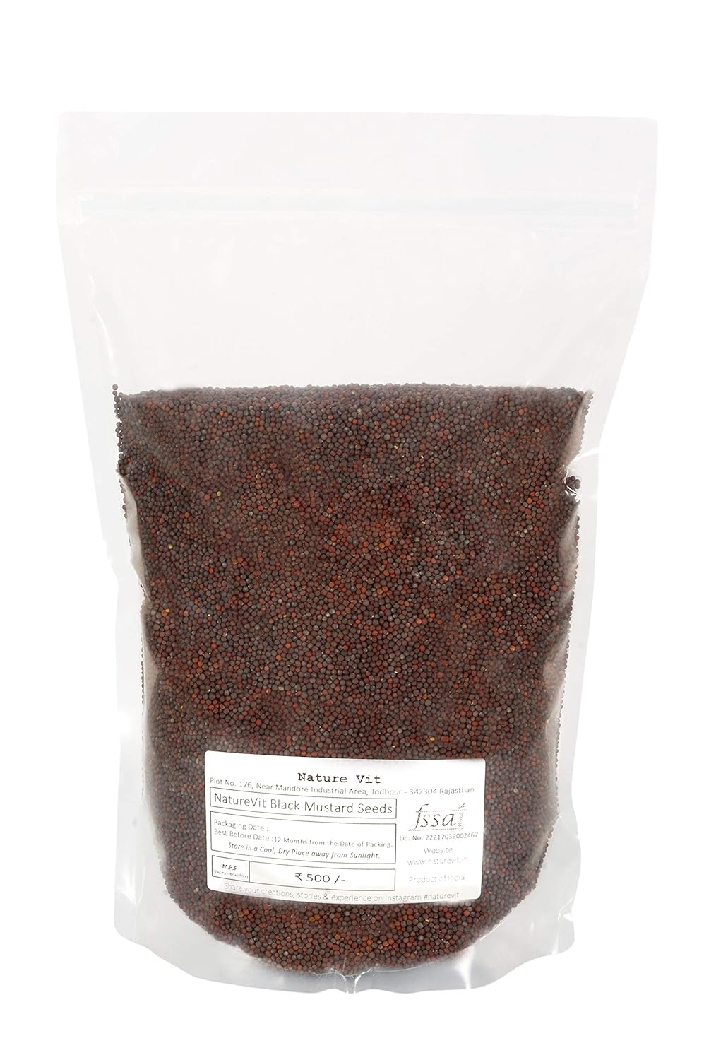 NatureVit Black Mustard Seeds | High Fibre | Premium Quality | Indian Spice | Natural & Fresh
