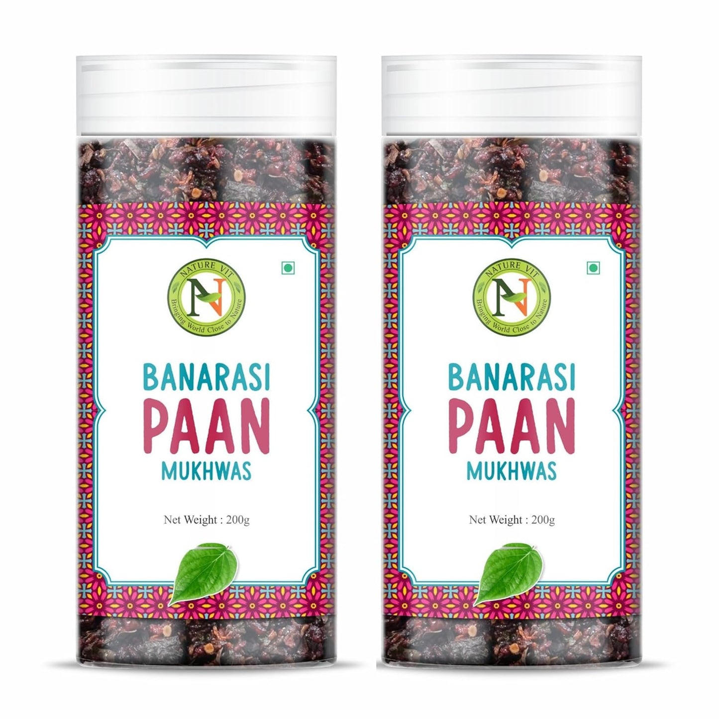 NatureVit Banarasi Paan Mouth Freshener | Sweet Banarasi Meetha Paan Mix with Gulkand, Betel Leaf & Fennel